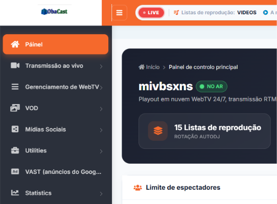 Painel de Web TV